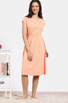 Zivame 2 Mile Fashion Knit Cotton Mid Length Nightdress - Apricot Ice — thumbnail 2